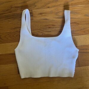 Babaton Cream Ribbed Tank Top